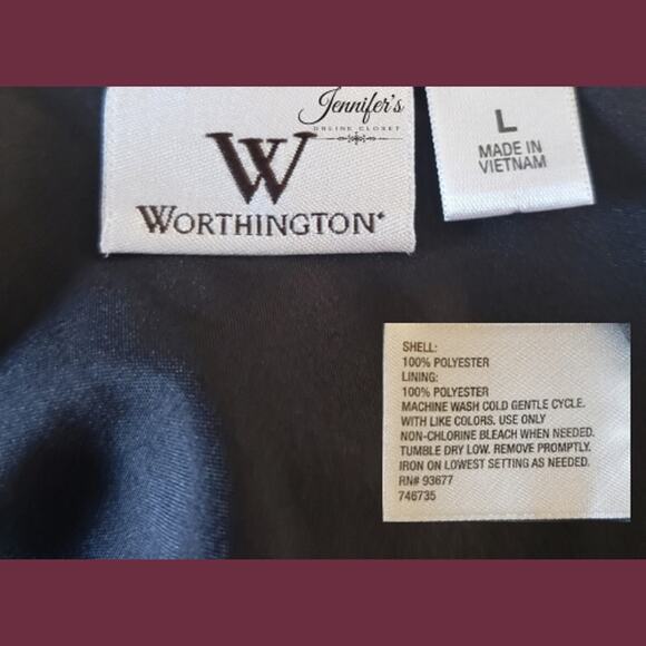 3/$25 Worthington Women's Floral Scoop Neck Cap Sleeve Blouse Size Large - Picture 10 of 12